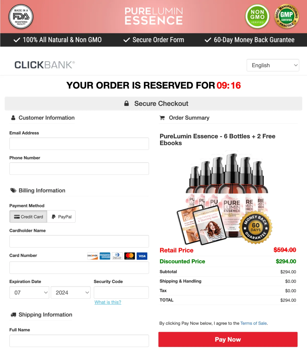 PureLumin Essence Checkout
